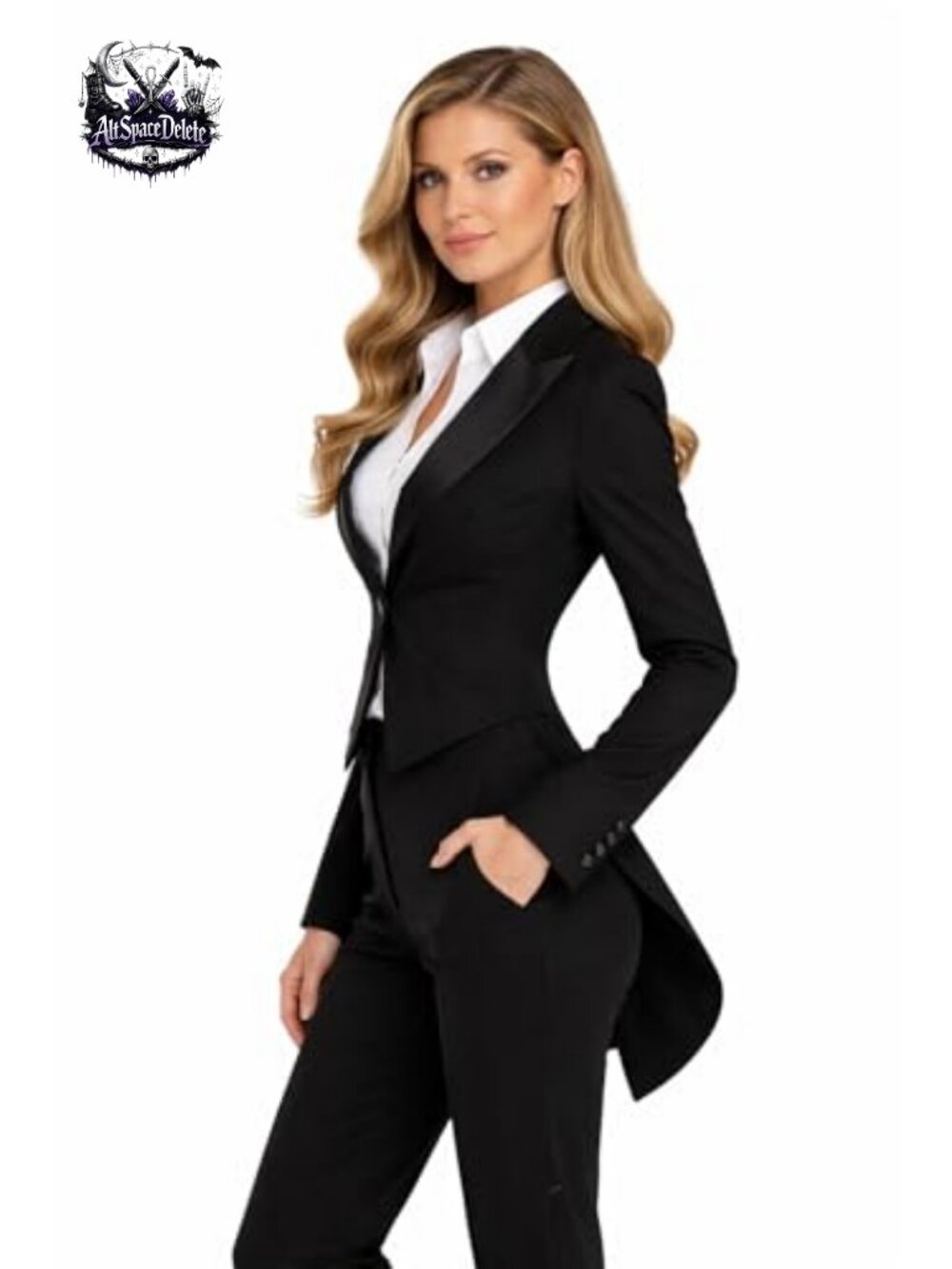 Women's Retro Tailcoat Tuxedo Jacket for Cosplay Party Stage Performer